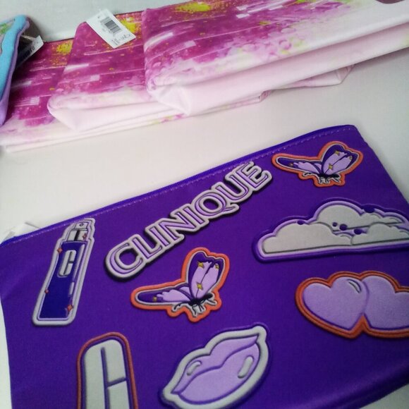 Cosmetic Make-Up Bags Lot of 7 Zipper Pouch Clinique Estee Lauder - Picture 4 of 12